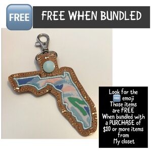 🆓 FREE when Bundled - State of Florida Keychain or Purse/Bag Clip